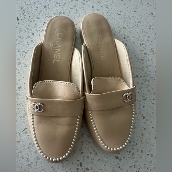 chanel shoe slide loafer 38.5 with dustbag - Picture 1 of 5